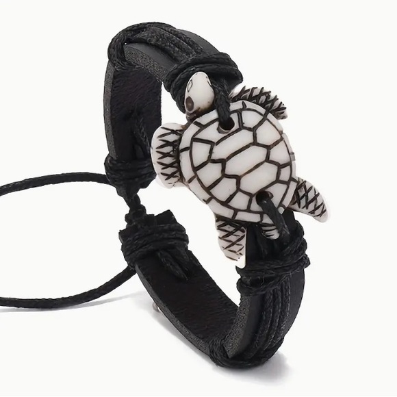 Synethic Leather Turtle or Owl Adjustable Bracelet - Picture 3 of 7